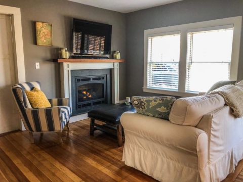 Living room with propane fireplace