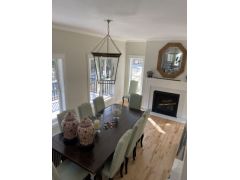 Dining room with propane fireplace 