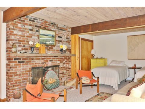 Lower level living room with fireplace 